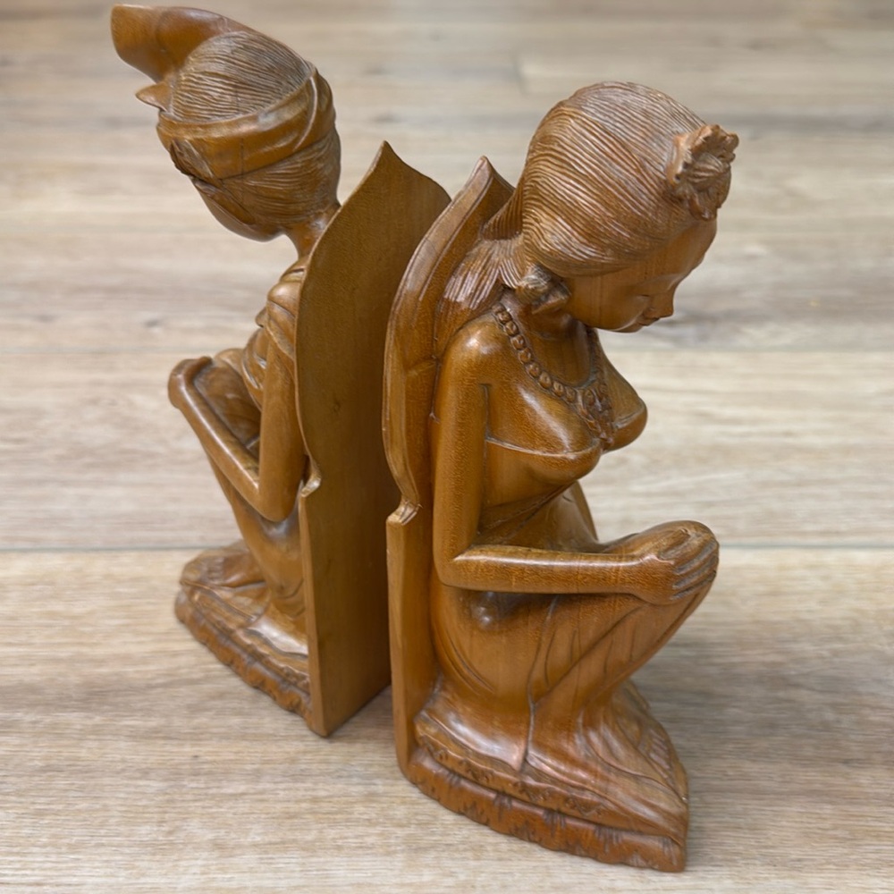 Vintage Hand Carved Balinese Bookends - Picture 7 of 14